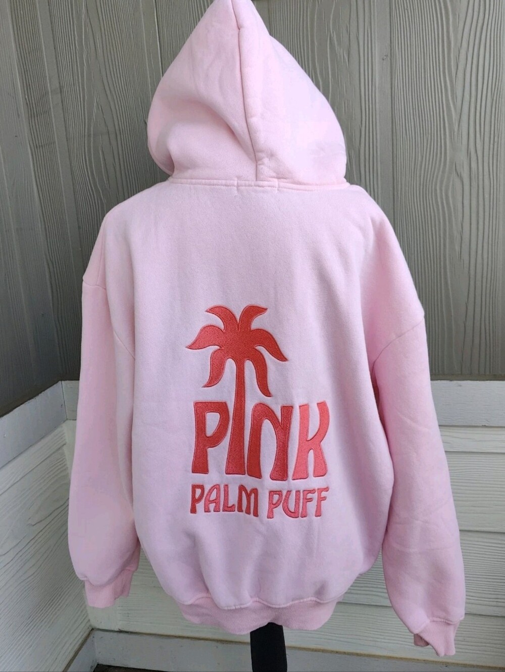 Pink Palm Puff Small Hoodie Pink